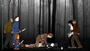 SLENDER MAN vs IT Pennywise vs Jason Voorhees, Freddy, Michael, Leatherface, Chucky, Ghostface, Jef