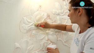 Мастер-класс "Барельеф магнолии" из гипсовой шпаклевки своими руками