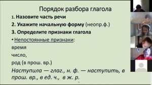 Урок русского языка онлайн. Разбор глагола как части речи