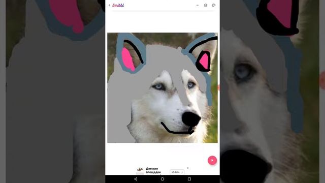 Белый Хаски. Белый Хаски рисует на своём аватаре. Раскрашиваем аватар. смотреть онлайн