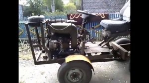 Самодельный трактор УД 2, переломка 4х4