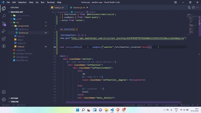 React Js Weather App with API | Malayalam video  #react18 #reactproject