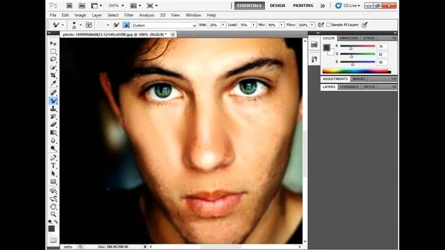 Mixer Brush Tool Setting for High-End Skin Retouching in Photoshop смотреть онлайн