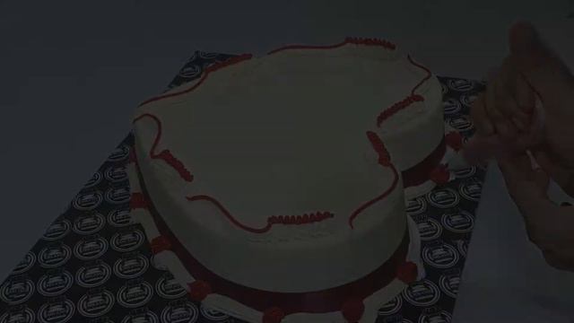 White Heart Embossed Designed Cake / Relaxing Cake Making Video