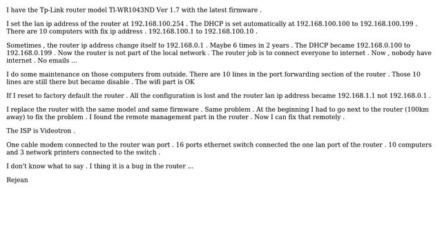 How can the default gateway of router change suddenly from 192.168.0.1 to 192.168.1.1? смотреть онлайн