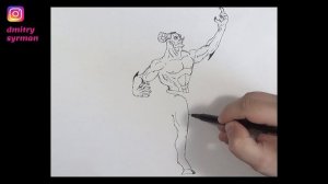 How to draw Motaro, Mortal Kombat, Как нарисовать Мотаро, Мортал Комбат