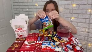 МУКБАНГ СЛАДОСТИ ЧАЙ KINDER RAFFAELLO БАРНИ SNIKERS MILKA RED CHOCO PIE MUKBANG МАРМЕЛАД СТЕП
