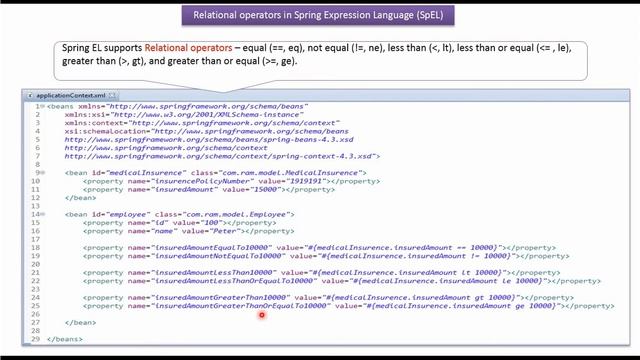 Mastering Relational Operators in Spring Expression Language (SpEL) with XML | Spring Tutorial