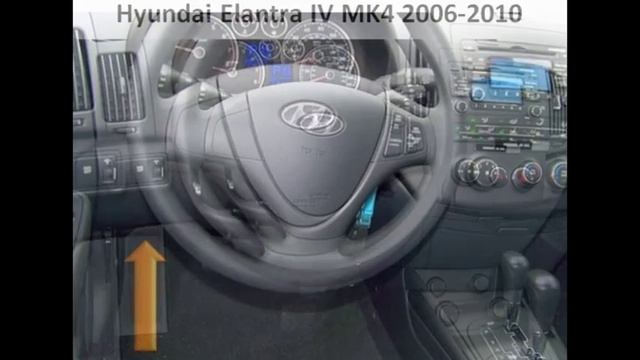 Hyundai Elantra IV MK4 2006-2010 diagnostic OBD port connector socket location OBD2 DLC DATA LINK смотреть онлайн
