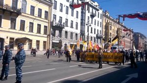Колонна русских националистов, 1 мая, демонстрация, Санкт Петербург 2016.