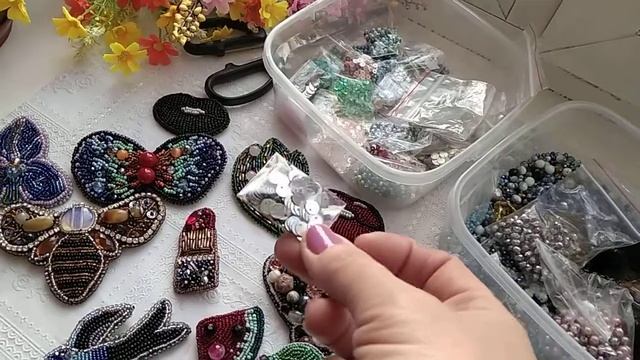 Броши ручной работы. ОБЗОР моих украшений. Делаю сама и научу желающих.