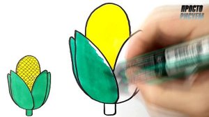 Как нарисовать КУКУРУЗУ, Просто рисуем