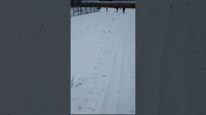 Школьная лыжня. #Урок #физкультуры. Лыжная подготовка. #вязание #дома #вечером