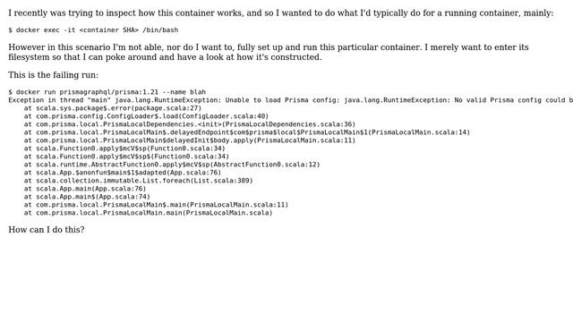 Unix & Linux: How can I inspect a docker container's filesystem that cannot run? смотреть онлайн