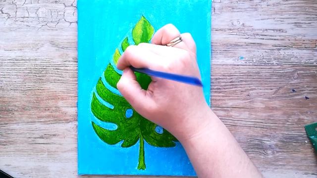 Как нарисовать ЛИСТ МОНСТЕРЫ / Рисуем тропические растения / Рисование для начинающих смотреть онлайн