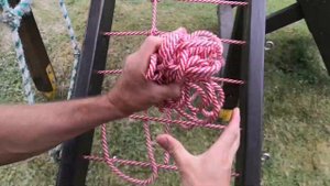 Детская площадка своими руками на даче. Замена верёвочных элементов.