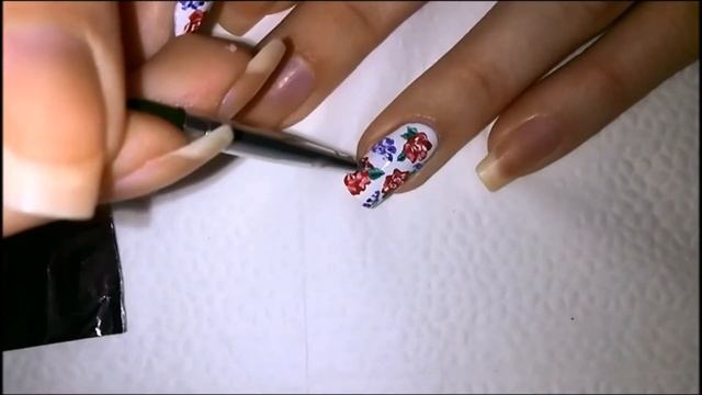 Маникюр акриловыми красками. Розы. Nail Art "Rose" смотреть онлайн