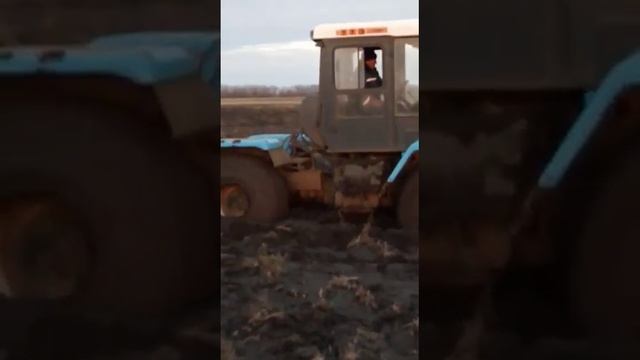 Трактор утонул в солончаке