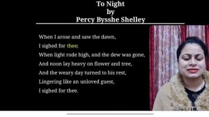 To Night by Percy Bysshe Shelley | Lec 55