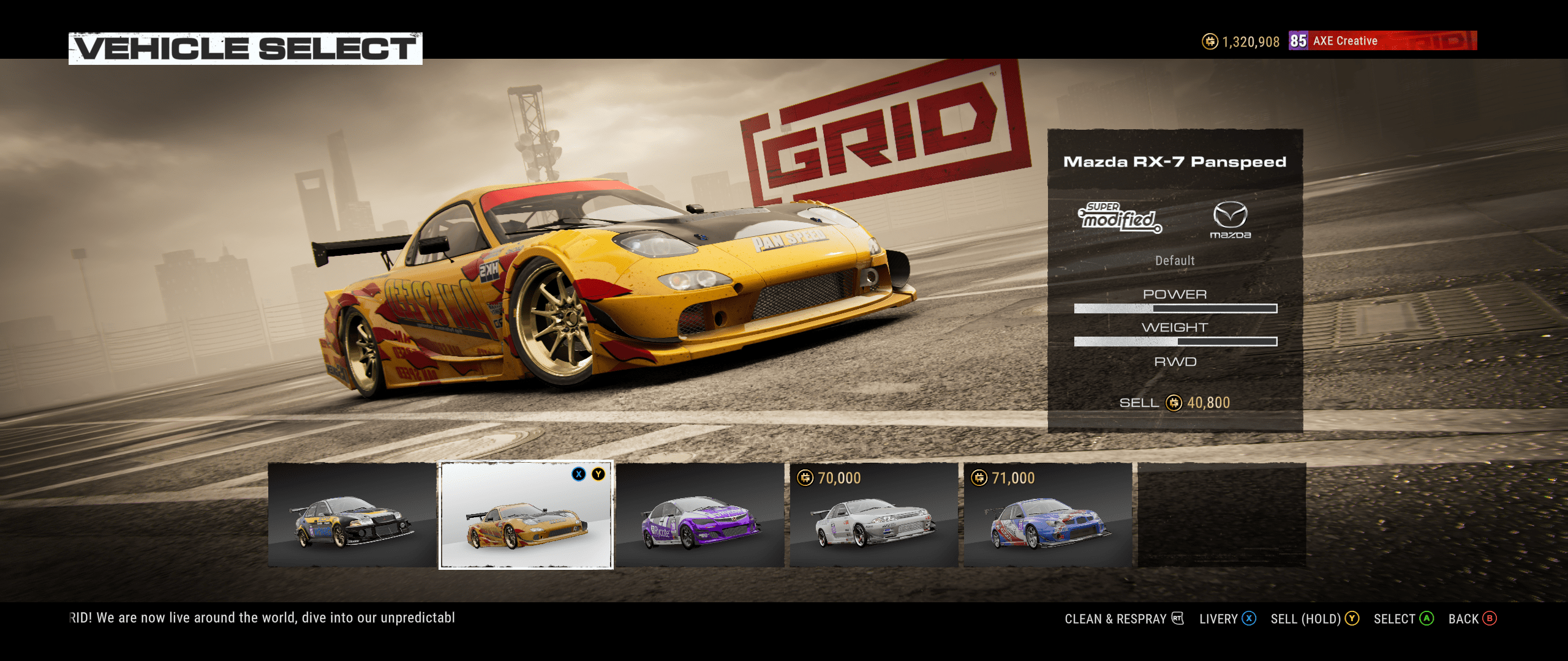 GRID (2019) - Mazda RX7 Panspeed
