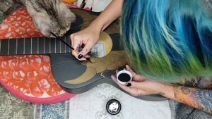 Роспись гитары. Japan style