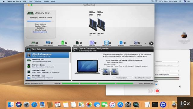 Verificación MacBookPro Retina Late-2013 con TechToolPro