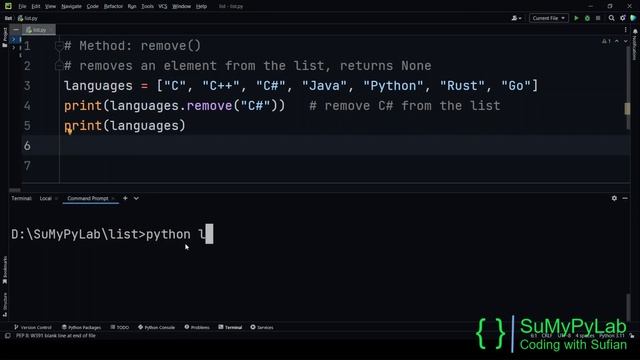Python List Methods and Functions | Python List Manipulation | SuMyPyLab