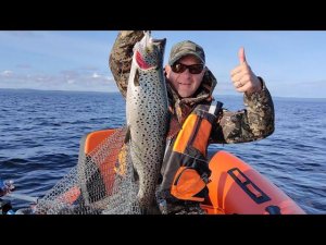 Вываживание Кумжи на озере "Пяозеро"