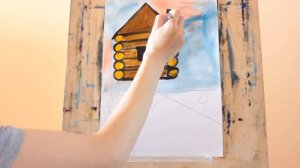 Рисуем дома. Избушка на курьих ножках