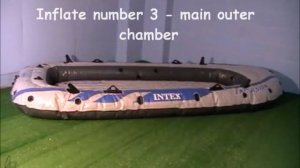 An overview of the Intex Excursion 5 Man Inflatable Boat Set with Oars and Pump