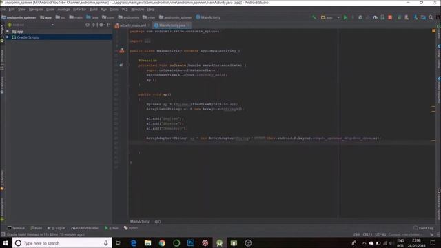 Android Studio - Spinner using only Java, no XML! смотреть онлайн