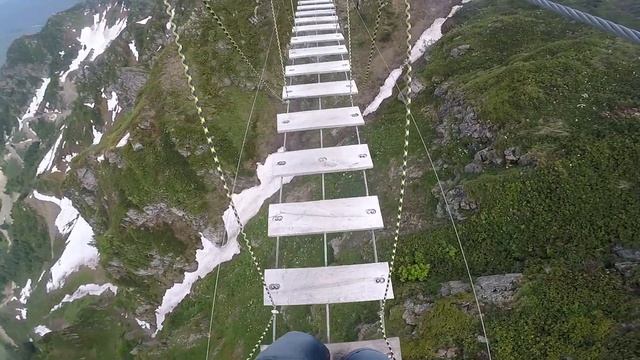 Подвесной мост Роза Хутор от первого лица | Gopro