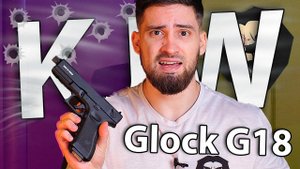 Страйкбольный пистолет KJW Glock G18 (6 мм, GBB, CO2, удлиненный ствол) видео обзор