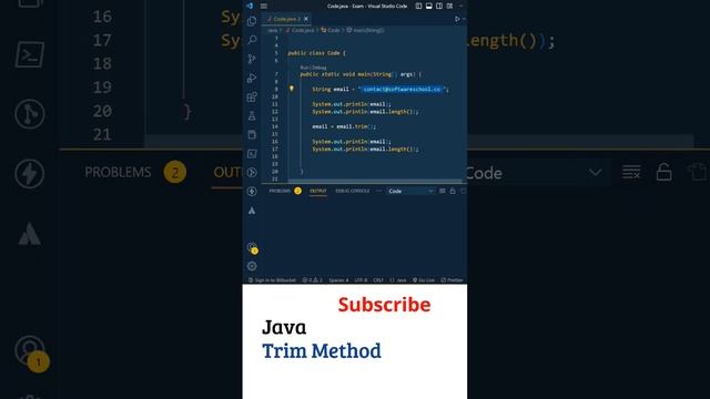 Java In Telugu: Strings in Java ( Trim method ), Core Java, Java Tutorial For Beginners, Java Basic