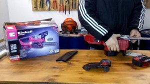 Cordless Chain Saw Einhell GE-LC 18 Li Kit UNBOXING