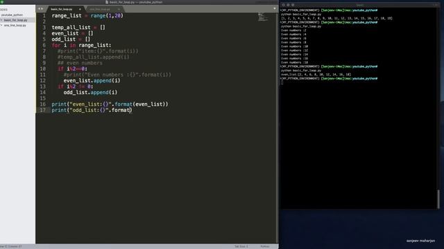 Python Basics: for loop in python | one line for loop python