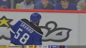 Savard Gets Tossed (Game Misconduct Penalty) Hit From Behind On Jake DeBrusk