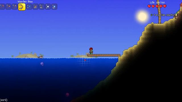 Lets Play Terraria Hardcore Episode 2  Easy World Exploration  Fishing Area!