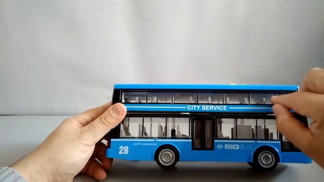 Двухэтажный Автобус "Автопром". Открываются двери, Звук, Свет. смотреть онлайн