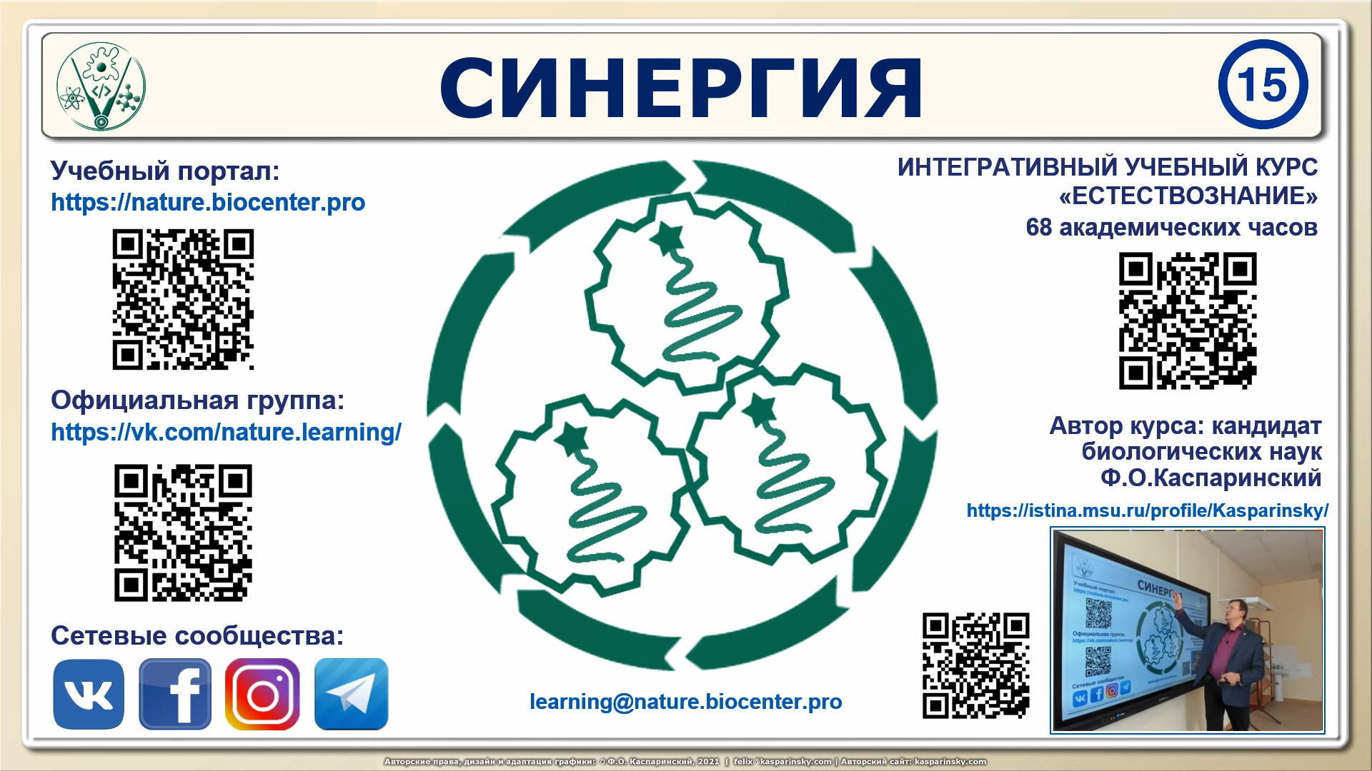 Тема 15. Синергия. Интегративная видеолекция курса “Естествознание” Феликса Каспаринского