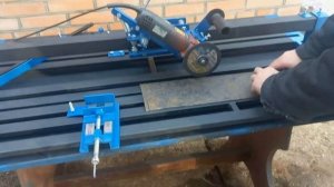 Стойка для болгарки широкоформатного раскроя с кареткой в мастерскую или гараж. Обзор и работа.