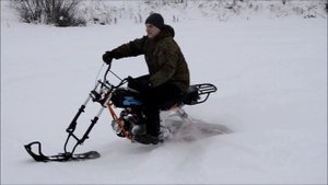 Покатушки на мотоцикле Скаут-3 с зимним комплектом (гусеницей)