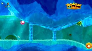 Rayman Legends Gameplay Walkthrough Back To Origins: Ice-Fishing Folly (1080p) 46