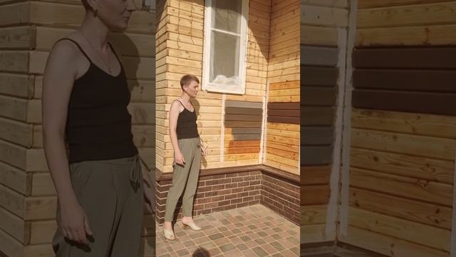 Шлифовка дома из клееного бруса.