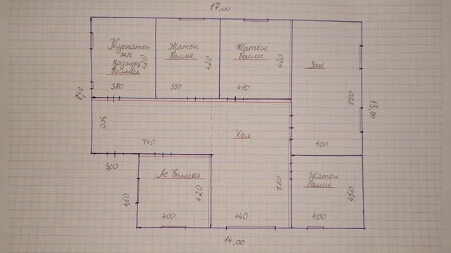 5 бөлмелі үй 17×13 үйдің сызбасы #үйсызбасы #үйжобасы