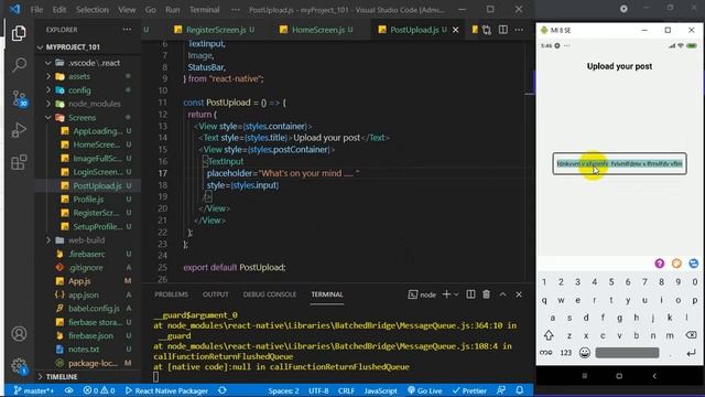 React Native For Beginner ReactNative101 Part85 101Project PostUpload TextInput смотреть онлайн