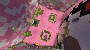 Minecraft | hello kitty pink house | rainy night view