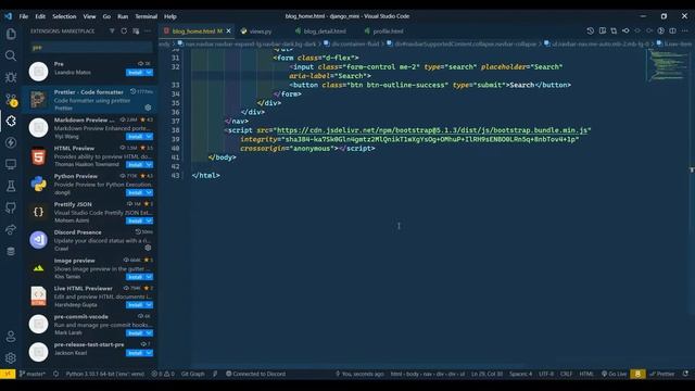 Designing blog home page using bootstrap 5 | Django | Python