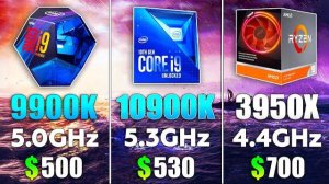 i9 10900K OC vs i9 9900k OC vs Ryzen 9 3950X OC Test in 8 Games