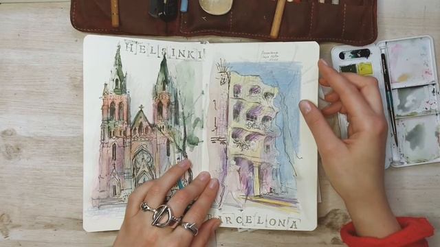 TRAVEL-BOOK | листаю скетчбук с зарисовками из путешествий | Italy, Greece, Spain, Russia, Finland смотреть онлайн
